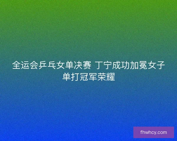 全运会乒乓女单决赛 丁宁成功加冕女子单打冠军荣耀